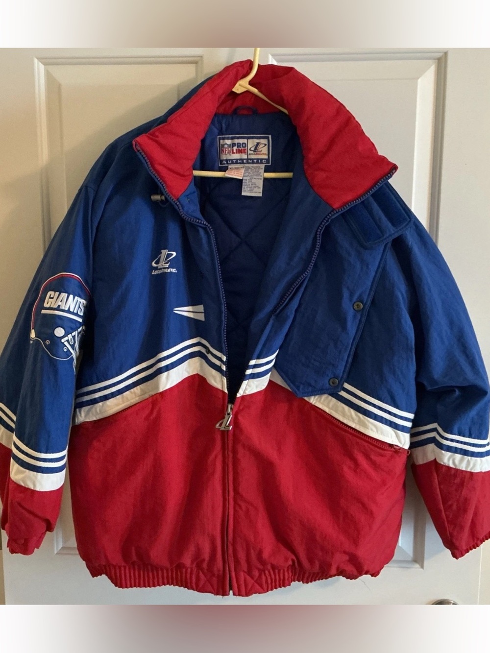 Vintage 90s New York Giants Pro Line Logo Athletic NFL Puffer Jacket Size XL EUC